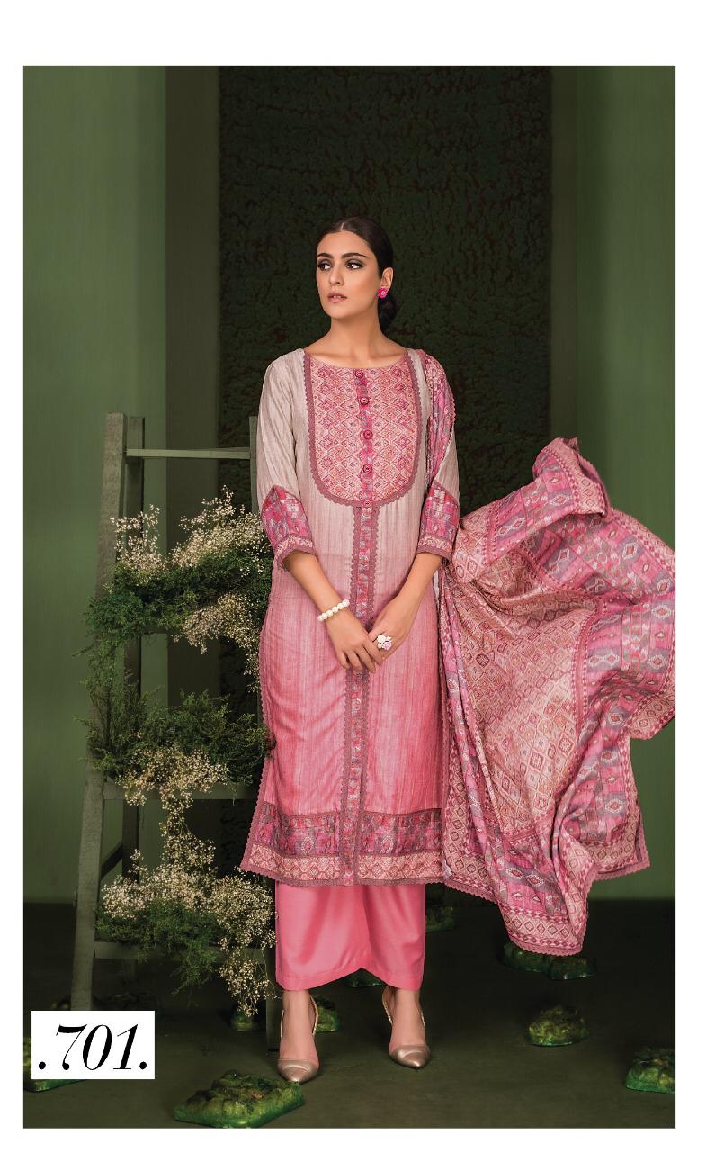 Cherish By Sri 701 To 707 Series Beautiful Collection Suits Stylish Fancy Colorful Party Wear & Ethnic Wear Pure Dezu Silk Printed Dresses At Wholesale Price