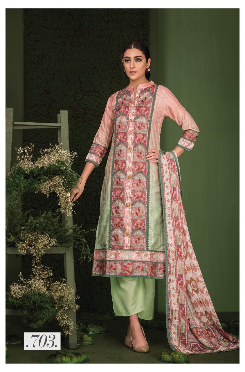 Cherish By Sri 701 To 707 Series Beautiful Collection Suits Stylish Fancy Colorful Party Wear & Ethnic Wear Pure Dezu Silk Printed Dresses At Wholesale Price