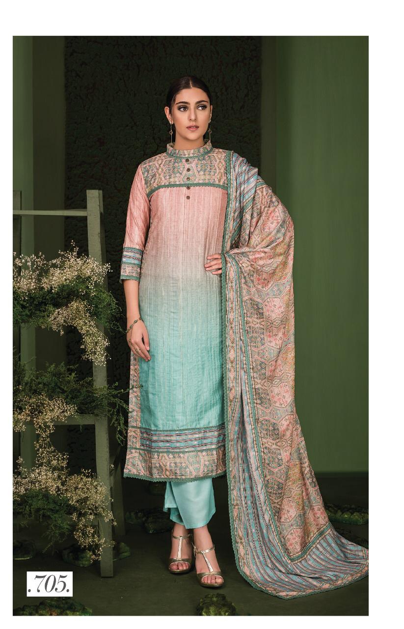 Cherish By Sri 701 To 707 Series Beautiful Collection Suits Stylish Fancy Colorful Party Wear & Ethnic Wear Pure Dezu Silk Printed Dresses At Wholesale Price