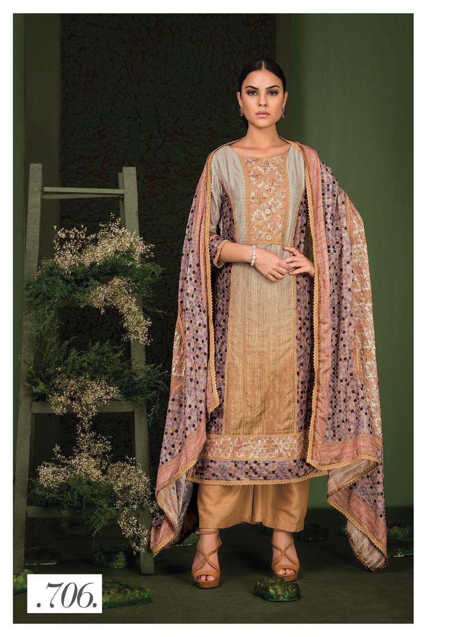 Cherish By Sri 701 To 707 Series Beautiful Collection Suits Stylish Fancy Colorful Party Wear & Ethnic Wear Pure Dezu Silk Printed Dresses At Wholesale Price