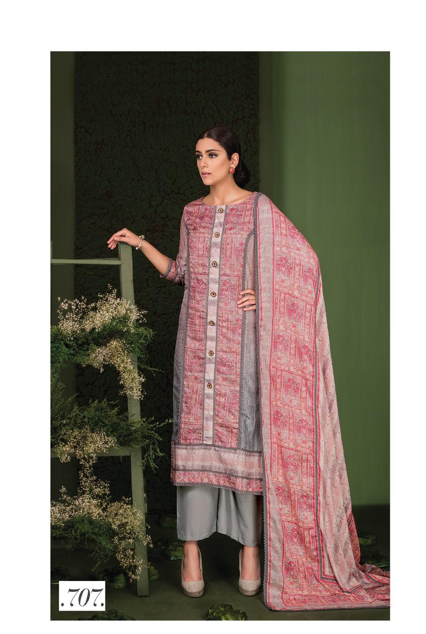 Cherish By Sri 701 To 707 Series Beautiful Collection Suits Stylish Fancy Colorful Party Wear & Ethnic Wear Pure Dezu Silk Printed Dresses At Wholesale Price