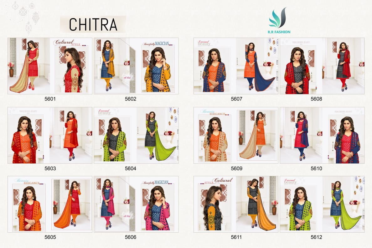 Chitra By Rr Fashion 5601 To 5612 Series Beautiful Suits Collection Stylish Fancy Colorful Casual Wear & Ethnic Wear Rayon & Cotton Embroidered Dresses At Wholesale Price