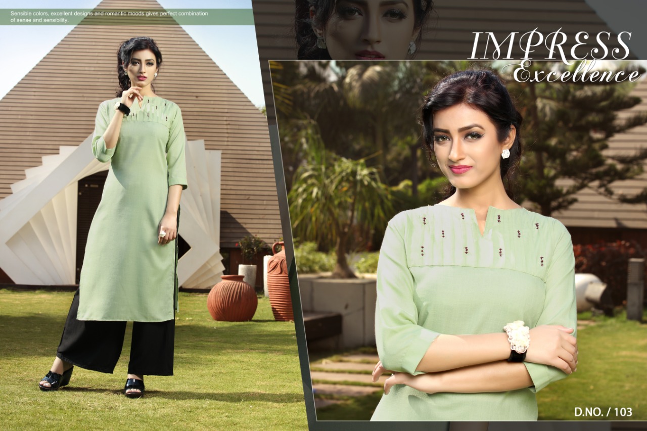 Chitra By Gallberry 101 To 106 Series Stylish Fancy Colorful Collection Casual Wear & Ethnic Wear Ruby Cotton Printed Kurtis At Wholesale Price