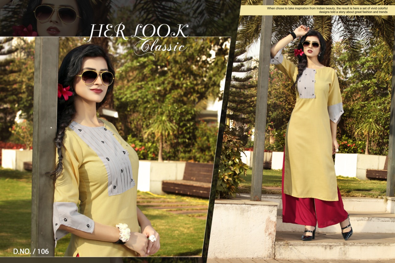 Chitra By Gallberry 101 To 106 Series Stylish Fancy Colorful Collection Casual Wear & Ethnic Wear Ruby Cotton Printed Kurtis At Wholesale Price