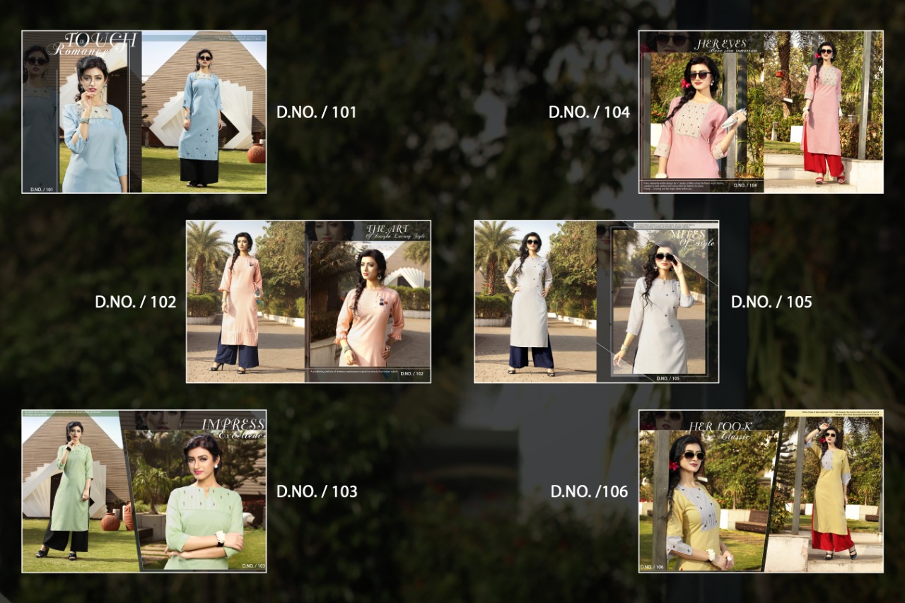 Chitra By Gallberry 101 To 106 Series Stylish Fancy Colorful Collection Casual Wear & Ethnic Wear Ruby Cotton Printed Kurtis At Wholesale Price