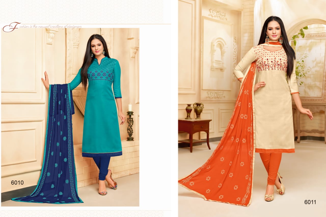 Chulbul By Rr Fashion 6001 To 6012 Series Indian Traditional Wear Collection Beautiful Stylish Fancy Colorful Party Wear & Occasional Wear Cotton Dress At Wholesale Price