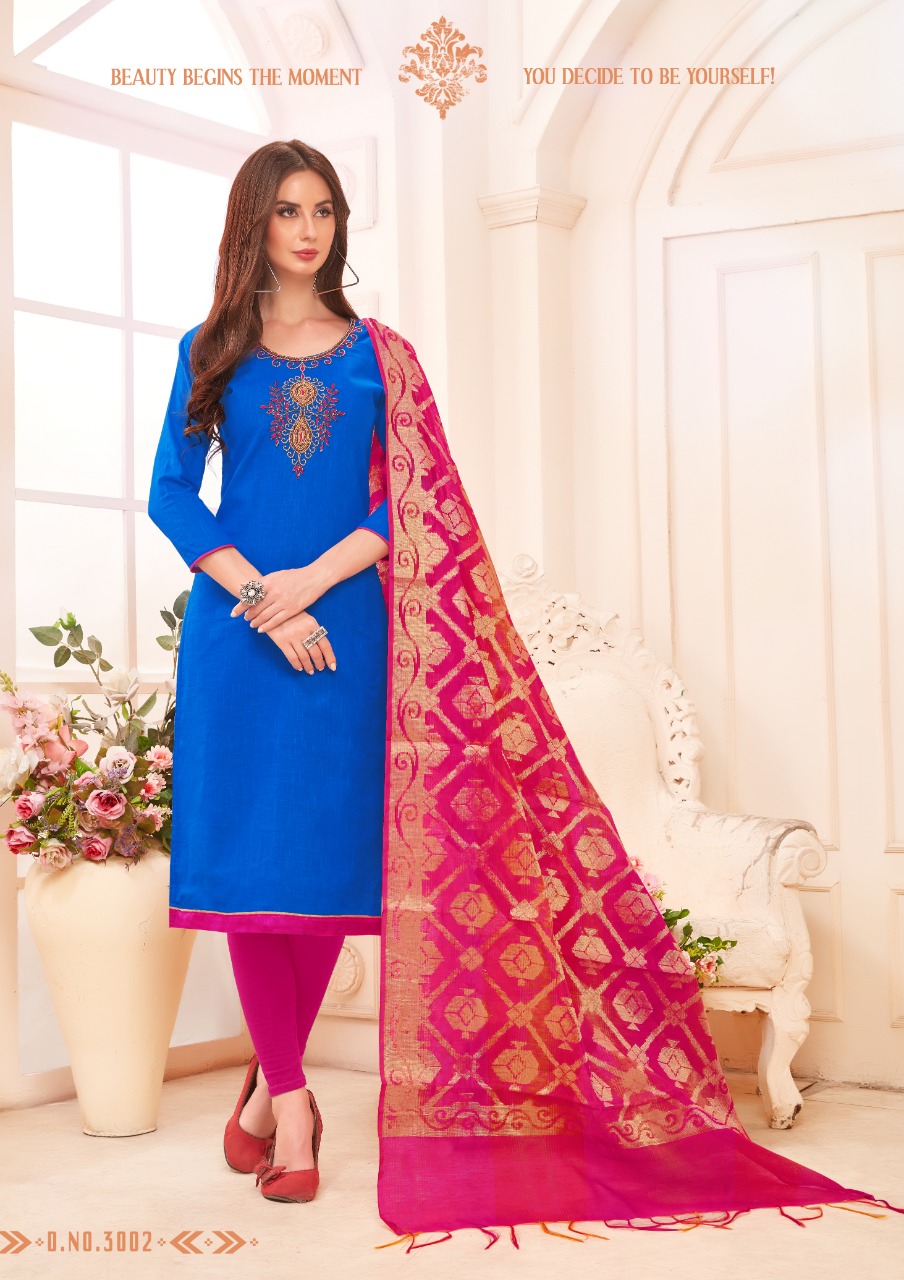 Chunri Vol-3 By Your Choice 3001 To 3010 Series Beautiful Pakistani Suits Colorful Stylish Fancy Casual Wear & Ethnic Wear Slub Cotton Hand Work Dresses At Wholesale Price