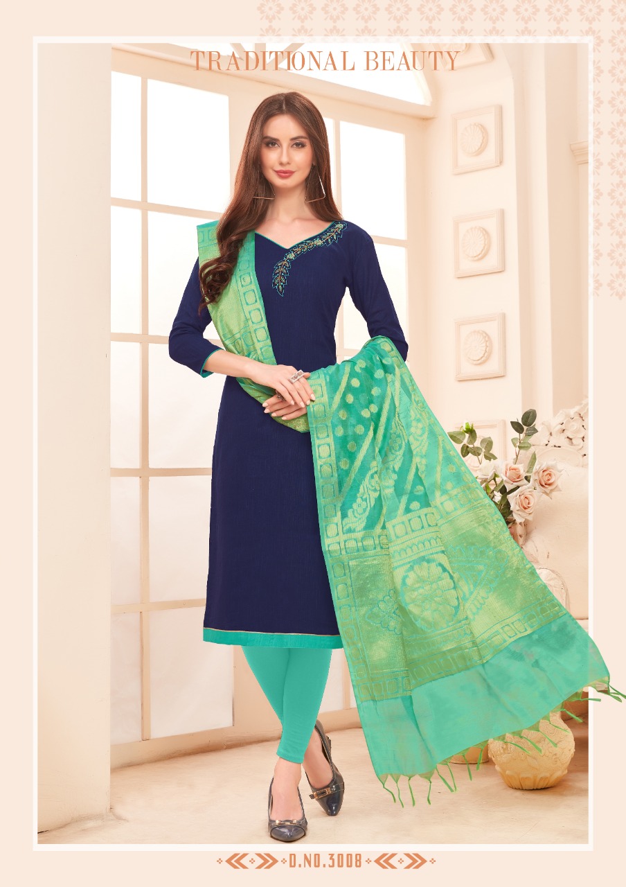 Chunri Vol-3 By Your Choice 3001 To 3010 Series Beautiful Pakistani Suits Colorful Stylish Fancy Casual Wear & Ethnic Wear Slub Cotton Hand Work Dresses At Wholesale Price