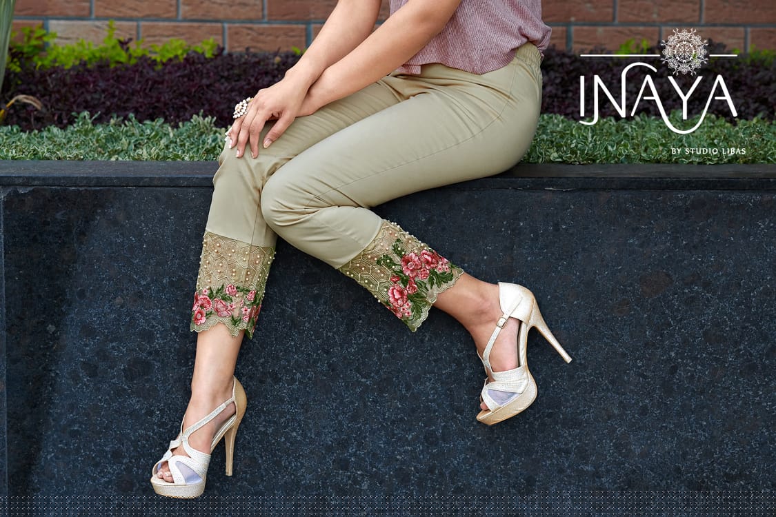 Cigarette Pants Vol-8 By Inaya 801 To 803 Series Indian Traditional Wear Collection Beautiful Stylish Fancy Colorful Party Wear & Occasional Wear Cotton With Stretch Comfortably At Wholesale Price