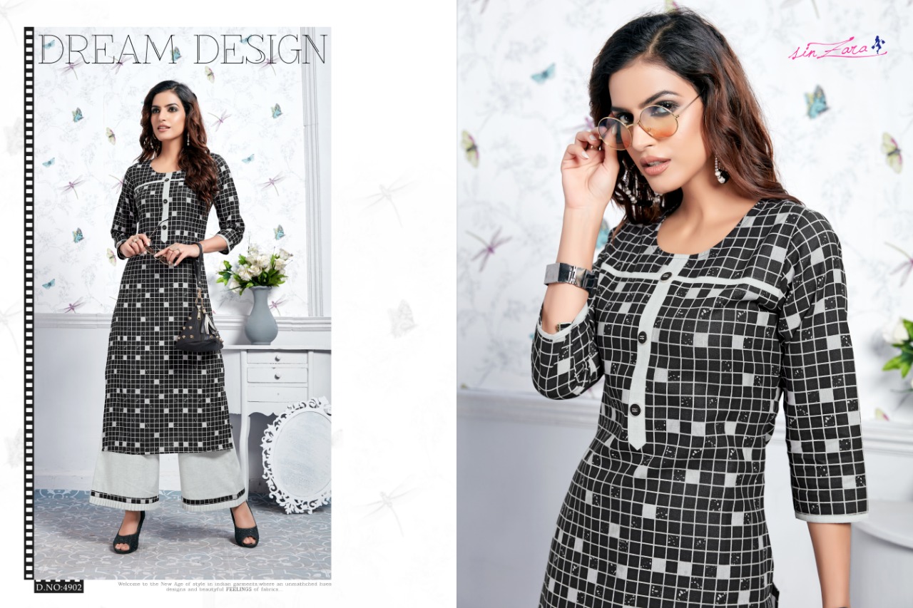 Claire By Sin Zara 4901 To 4908 Series Beautiful Colorful Stylish Fancy Casual Wear & Ethnic Wear & Ready To Wear Pure Cotton Linen Printed Kurtis With Bottom At Wholesale Price