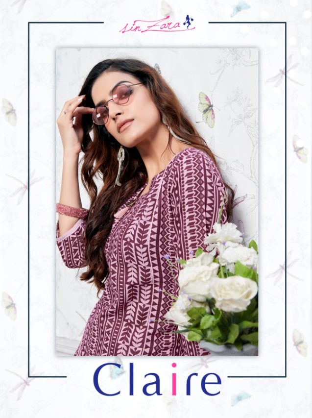 Claire By Sin Zara 4901 To 4908 Series Beautiful Colorful Stylish Fancy Casual Wear & Ethnic Wear & Ready To Wear Pure Cotton Linen Printed Kurtis With Bottom At Wholesale Price