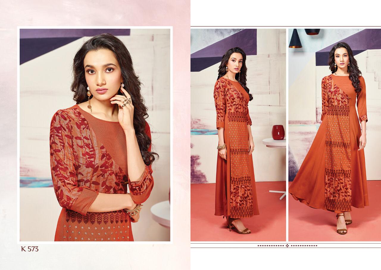 Cloud Vol-10 By Eternal Fashion 572 To 579 Series Beautiful Stylish Fancy Colorful Casual Wear & Ethnic Wear & Ready To Wear Heavy Rayon Print With Embroidery Kurtis At Wholesale Price