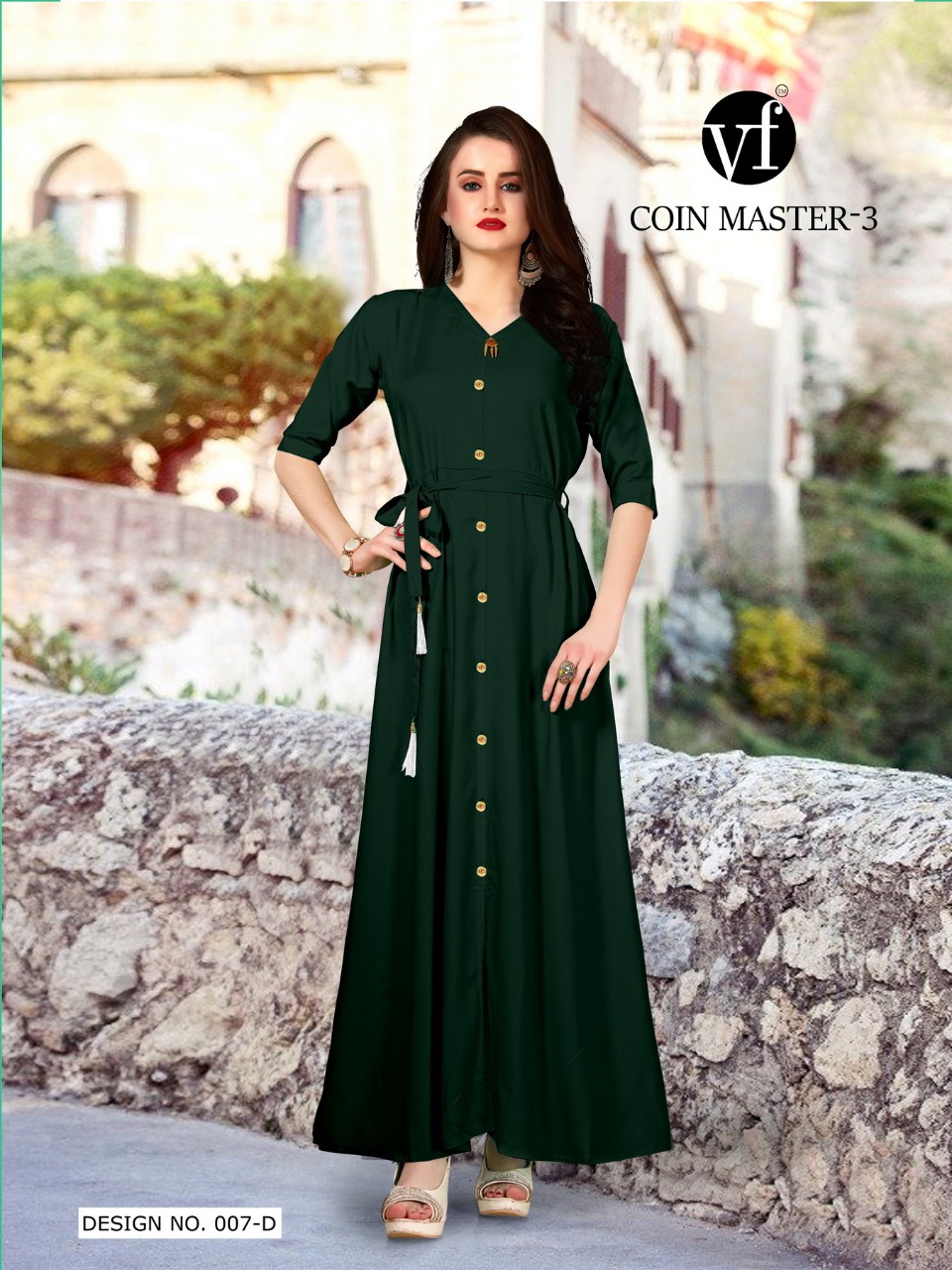 Coin Master Vol-3 By Vee Fab 007-a To 007-h Series Beautiful Stylish Fancy Colorful Casual Wear & Ethnic Wear & Ready To Wear Rayon Print & Dyed Kurtis At Wholesale Price