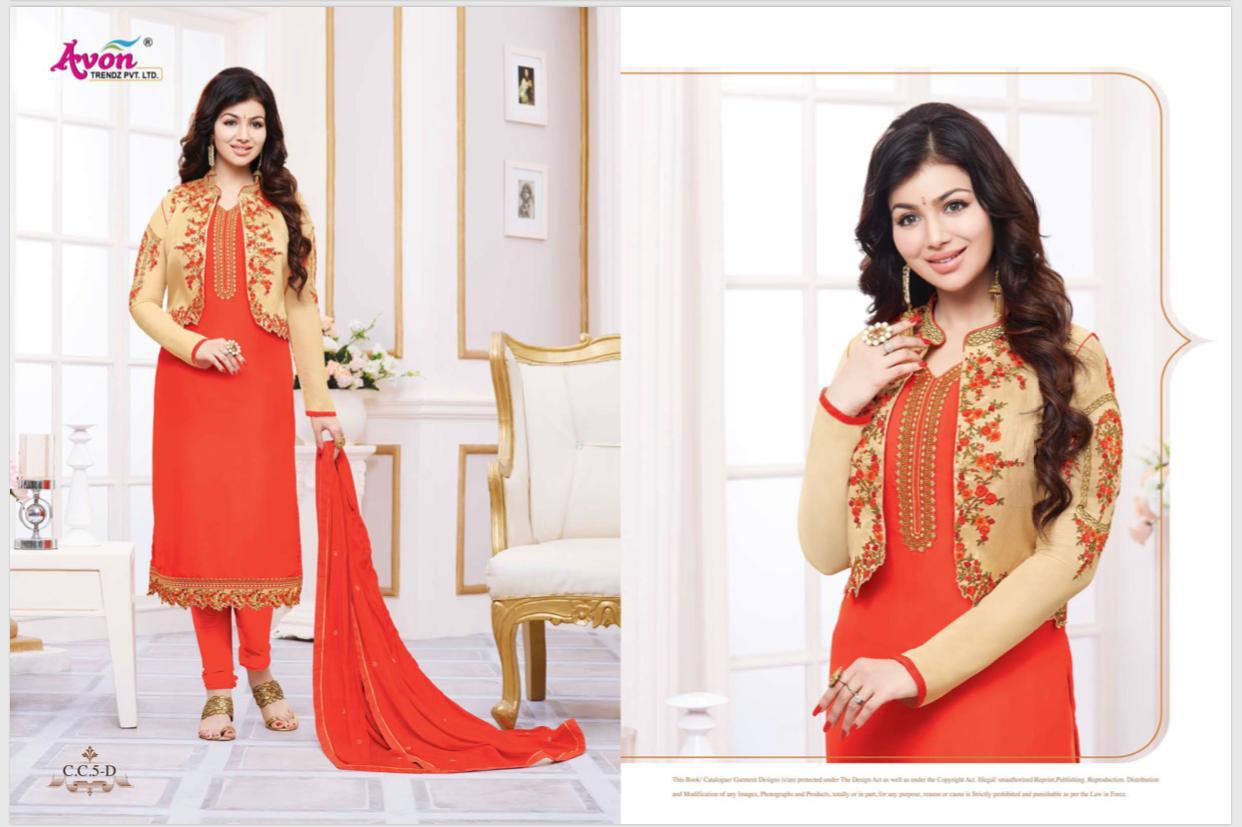 Colour Carnival Hit List-5 By Avon Trendz 5a To 5d Series Indian Traditional Wear Collection Beautiful Stylish Fancy Colorful Party Wear & Occasional Wear Faux Georgette With Heavy Embroidery Dress At Wholesale Price