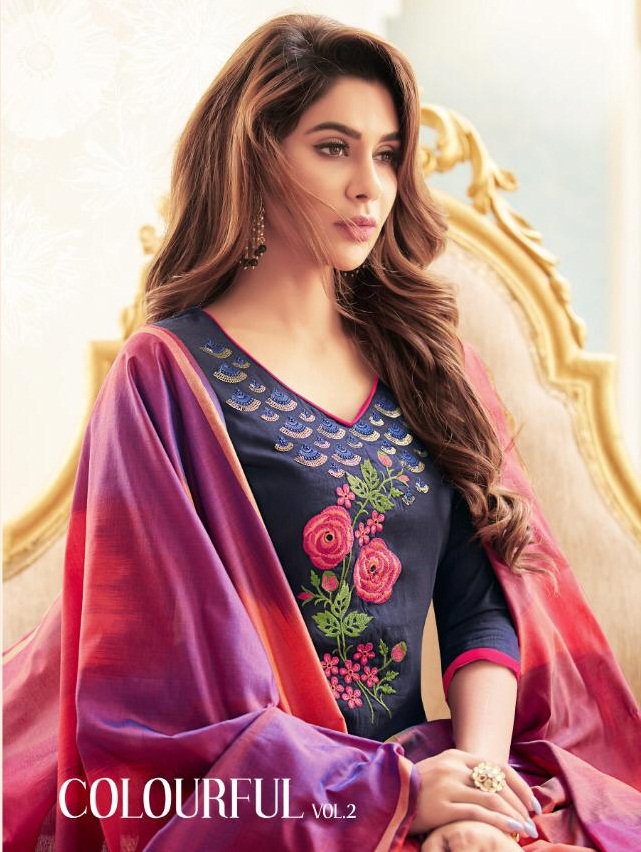 Colourful Vol-2 By Raghav Royal 22001 To 22012 Beautiful Suits Colorful Stylish Fancy Casual Wear & Ethnic Wear Soft Cotton Embroidery Dresses At Wholesale Price