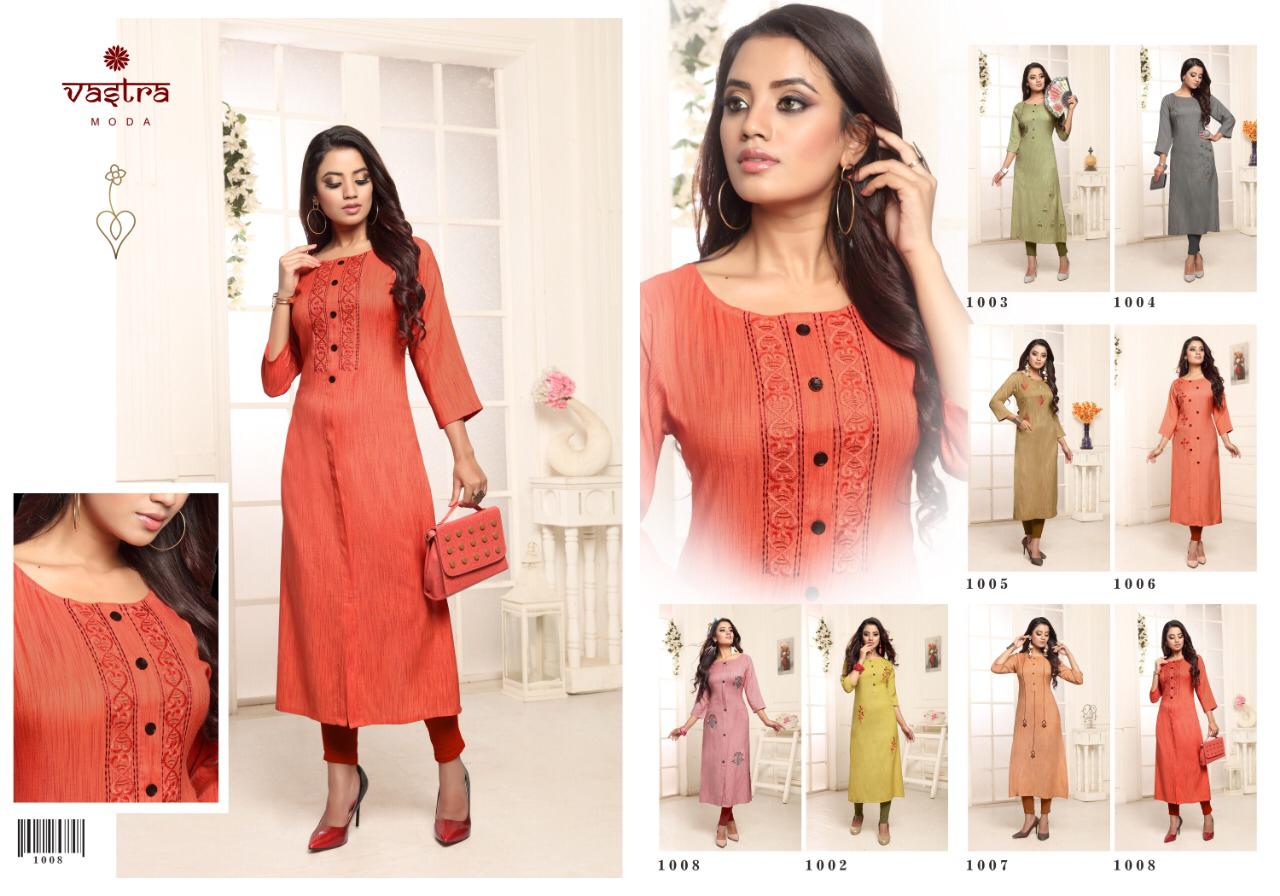 Coral By Vastra Moda 1001 To 1008 Series Beautiful Designer Colorful Stylish Fancy Casual Wear & Ethnic Wear & Ready To Wear Premium Lining Rayon Kurtis At Wholesale Price
