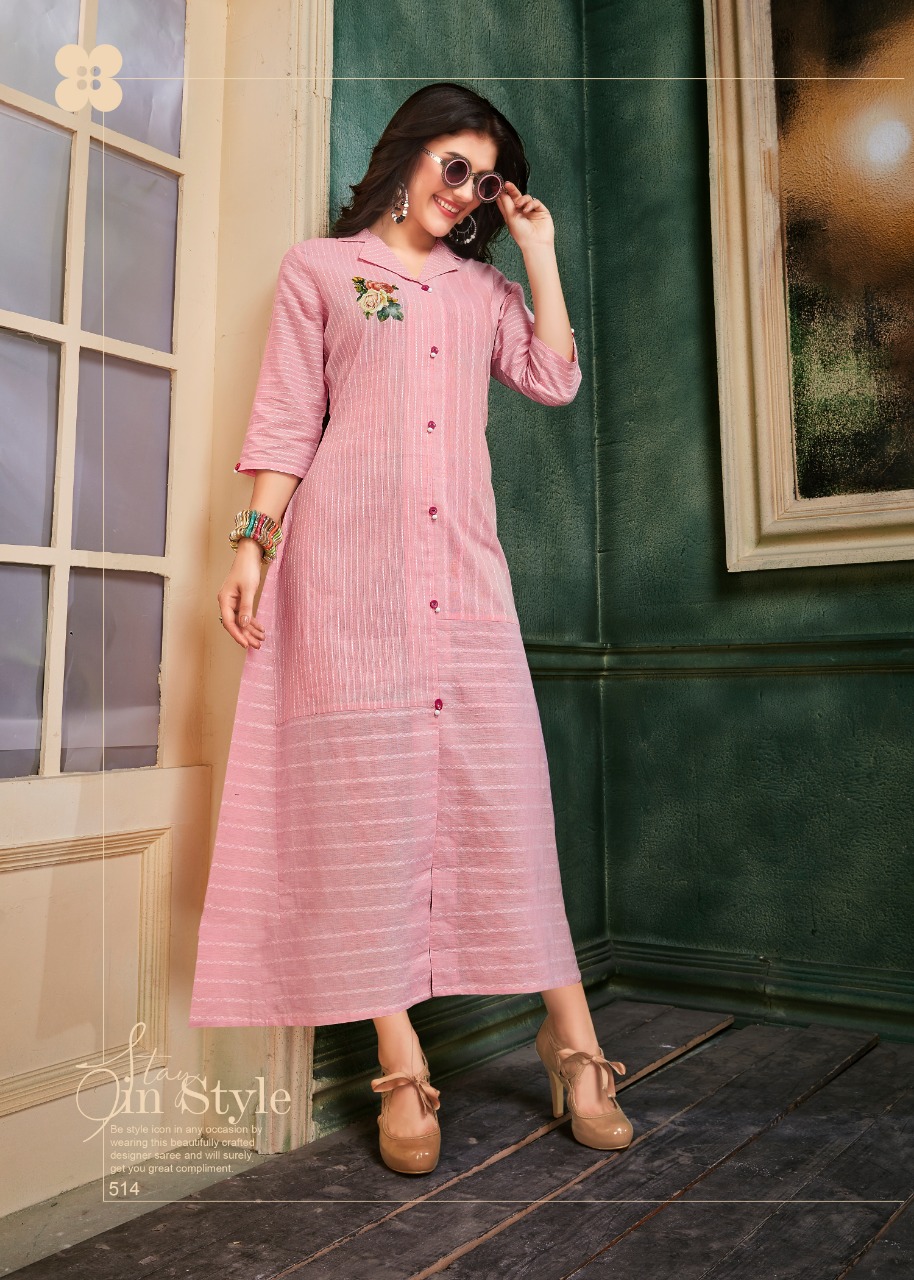 Cotton Candy By Dhanyawad 511 To 517 Series Beautiful Colorful Stylish Fancy Casual Wear & Ethnic Wear & Ready To Wear Pure Cotton Handloom Kurtis At Wholesale Price