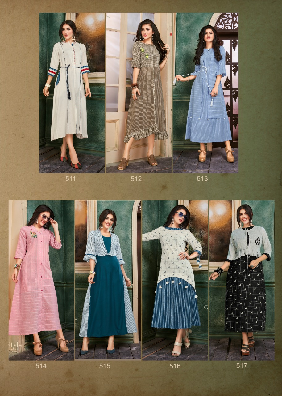 Cotton Candy By Dhanyawad 511 To 517 Series Beautiful Colorful Stylish Fancy Casual Wear & Ethnic Wear & Ready To Wear Pure Cotton Handloom Kurtis At Wholesale Price