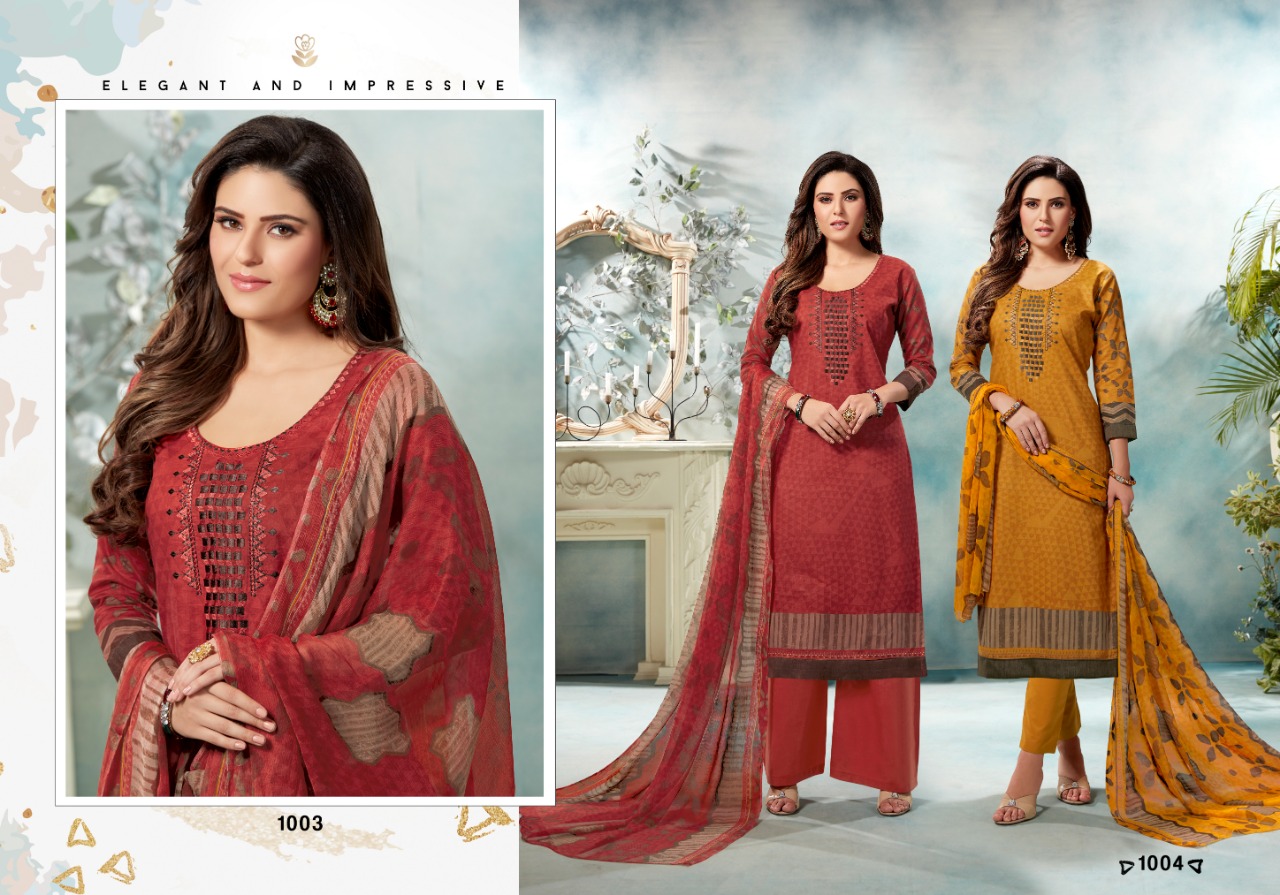 Cottonova By Chandra Fashion 1001 To 1008 Series Designer Beautiful Stylish Fancy Colorful Casual Wear & Ethnic Wear & Ready To Wear Cambric Cotton Printed Dresses At Wholesale Price