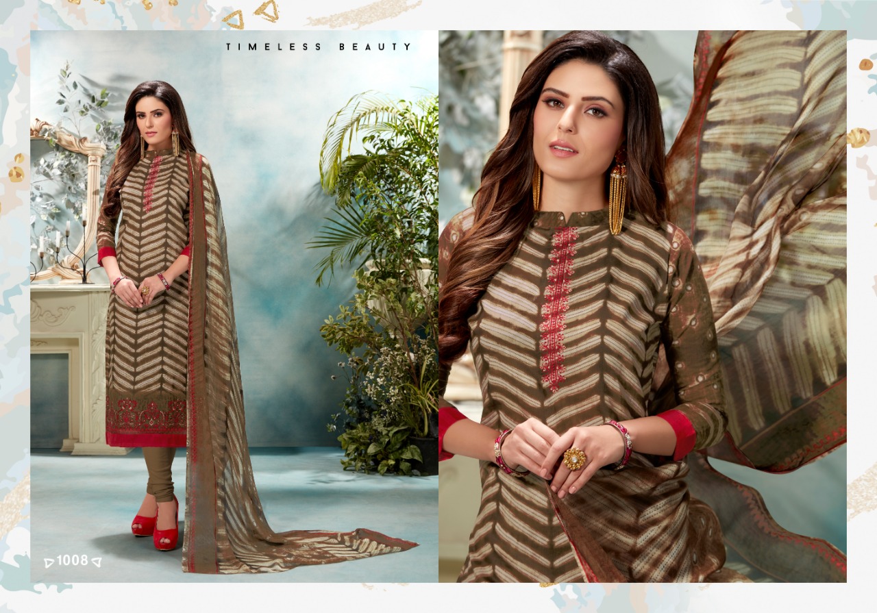 Cottonova By Chandra Fashion 1001 To 1008 Series Designer Beautiful Stylish Fancy Colorful Casual Wear & Ethnic Wear & Ready To Wear Cambric Cotton Printed Dresses At Wholesale Price