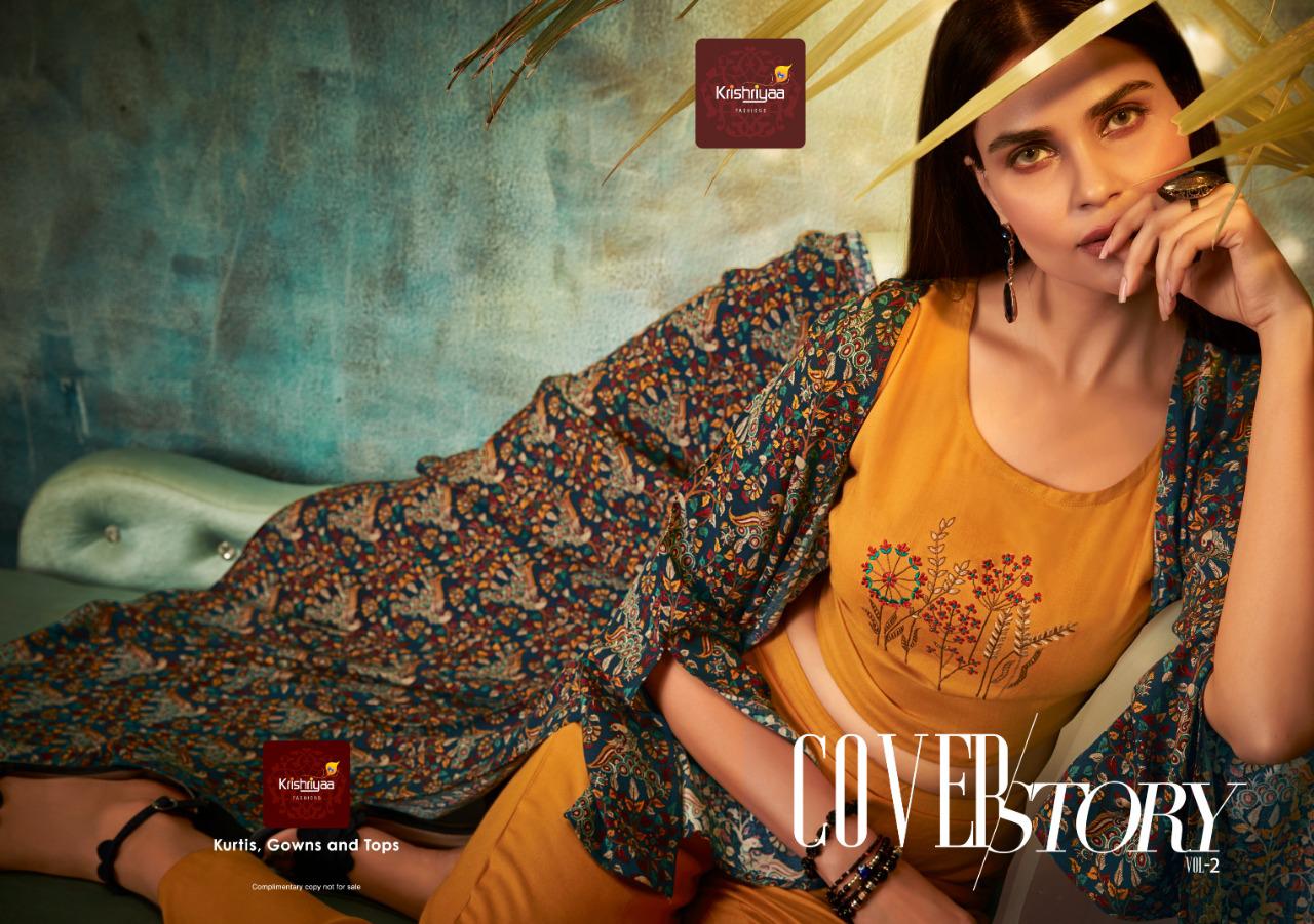 Cover Story Vol-2 By Krishriyaa 9541 To 9547 Series Designer Wear Collection Beautiful Stylish Fancy Colorful Party Wear & Occasional Wear Rayon Print Kurtis At Wholesale Price