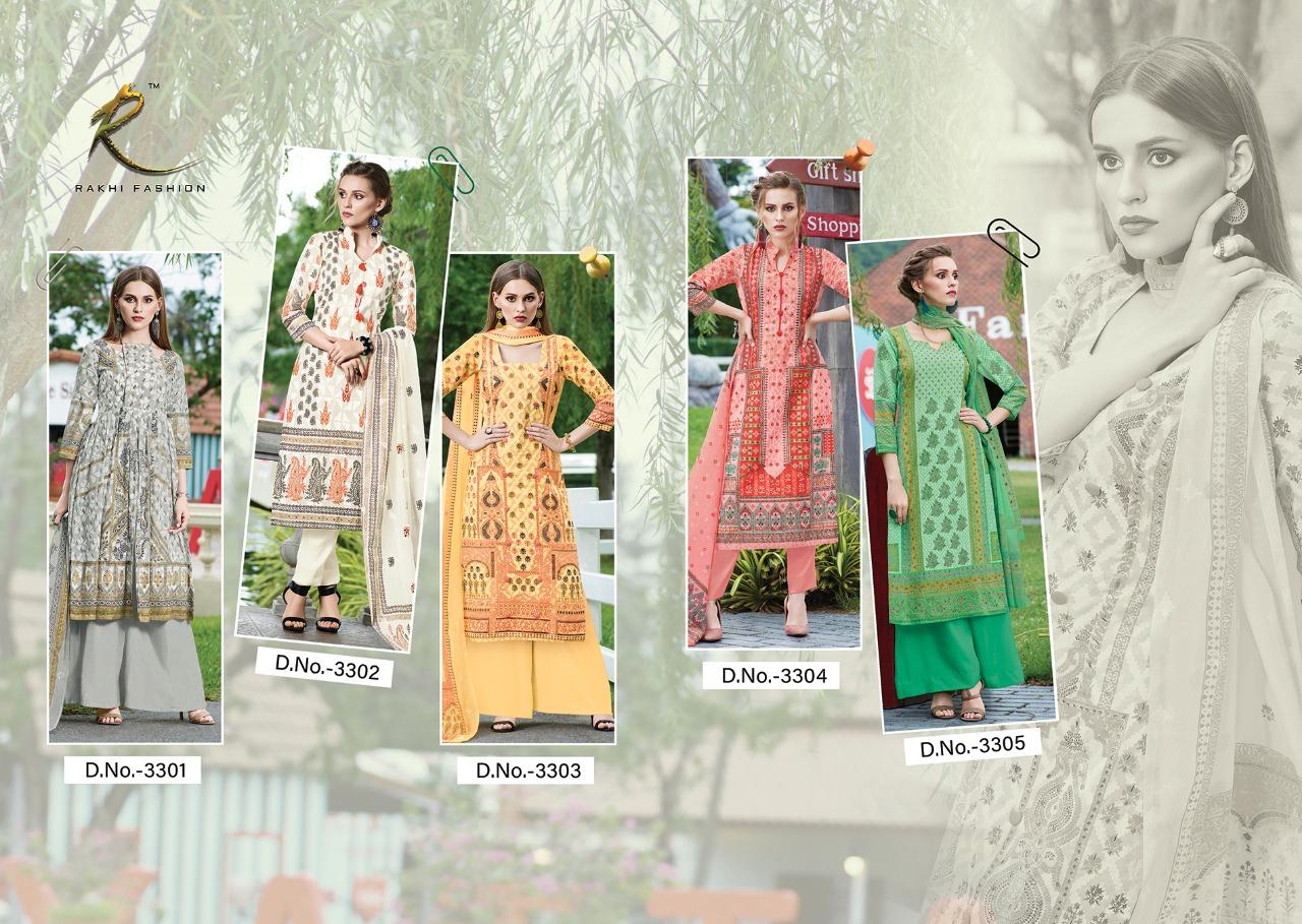 Crystal Brasso By Rakhi Fashion 3301 To 3305 Series Beautiful Suits Designer Colorful Stylish Fancy Party Wear & Ethnic Wear Collection Brasso Embroidered Dresses At Wholesale Price