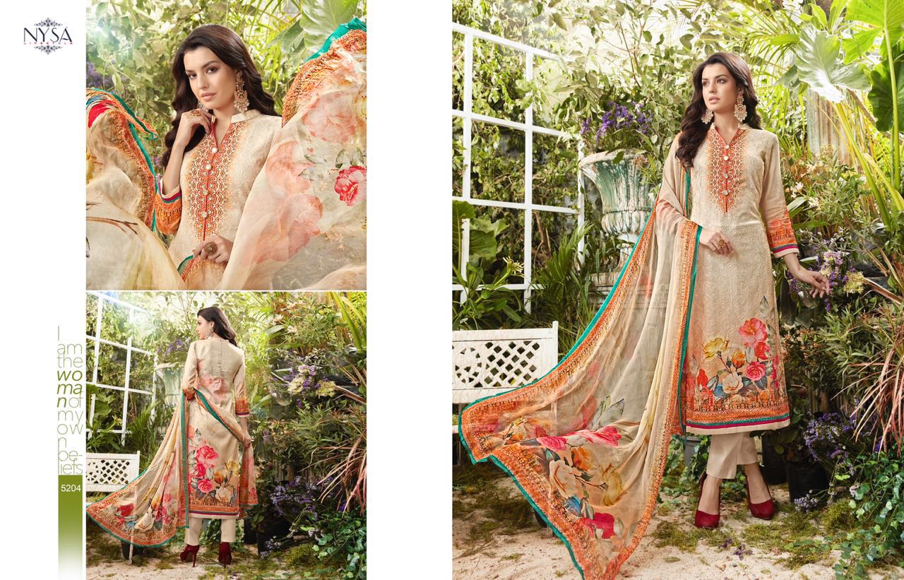 Culture Vol-3 By Nysa Lifestyle 5201 To 5207 Series Designer Colorful Beautiful Fancy Colorful Party Wear & Ethnic Wear Heavy Glace Cotton Embroidered Dresses At Wholesale Price