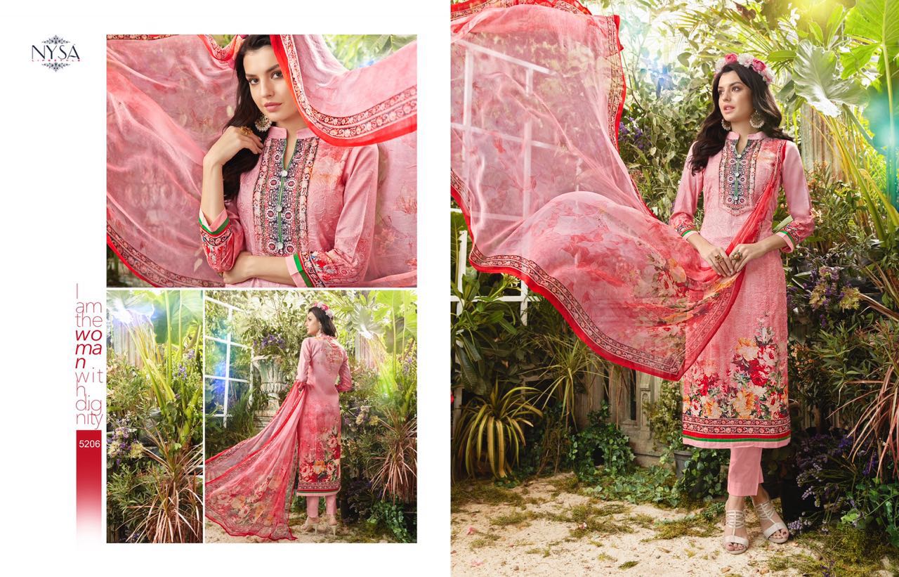 Culture Vol-3 By Nysa Lifestyle 5201 To 5207 Series Designer Colorful Beautiful Fancy Colorful Party Wear & Ethnic Wear Heavy Glace Cotton Embroidered Dresses At Wholesale Price