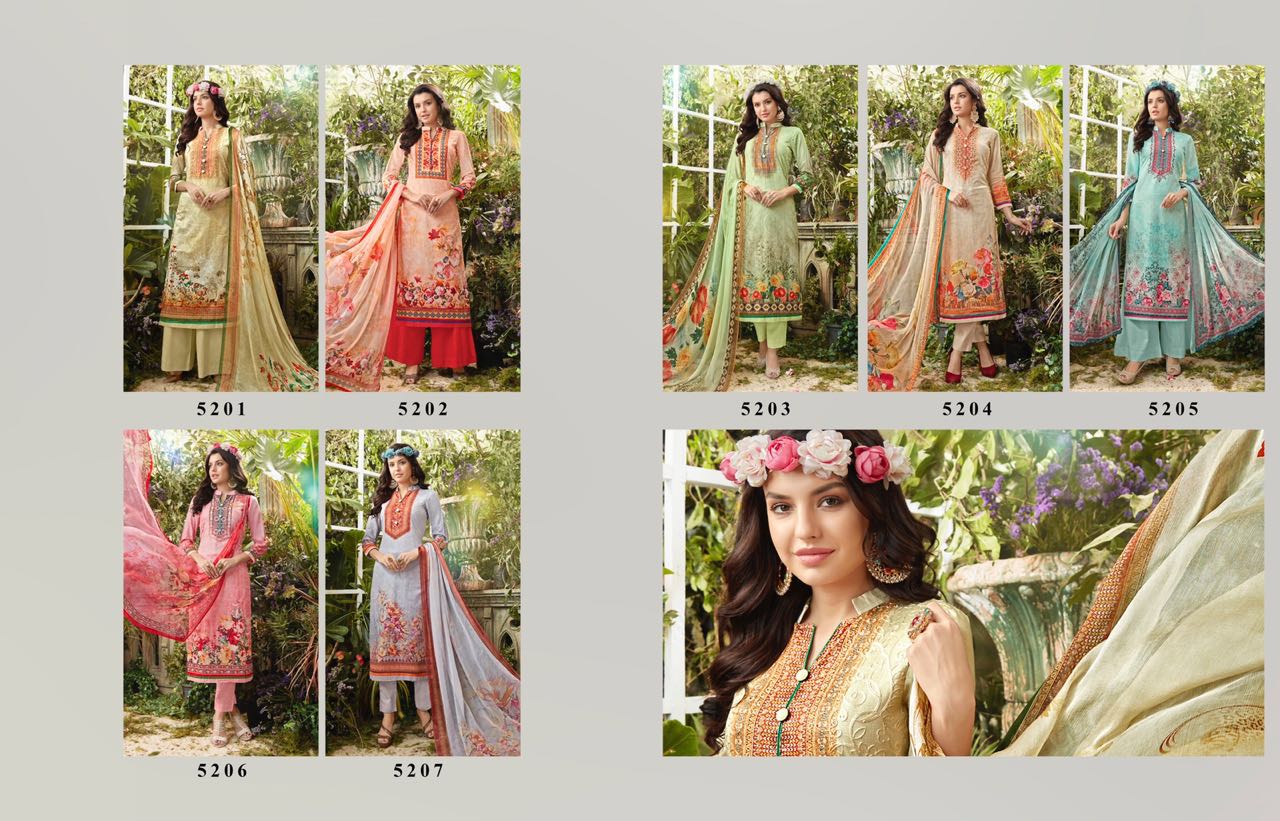 Culture Vol-3 By Nysa Lifestyle 5201 To 5207 Series Designer Colorful Beautiful Fancy Colorful Party Wear & Ethnic Wear Heavy Glace Cotton Embroidered Dresses At Wholesale Price