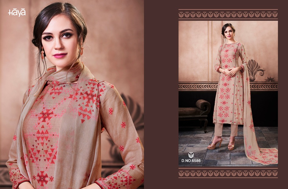 Cultural Ethnic By Haya 6581 To 6591 Series Designer Pakistani Suits Beautiful Stylish Fancy Colorful Festive Collection Party Wear & Occasional Wear Pure Cotton Silk Embroidered Dresses At Wholesale Price