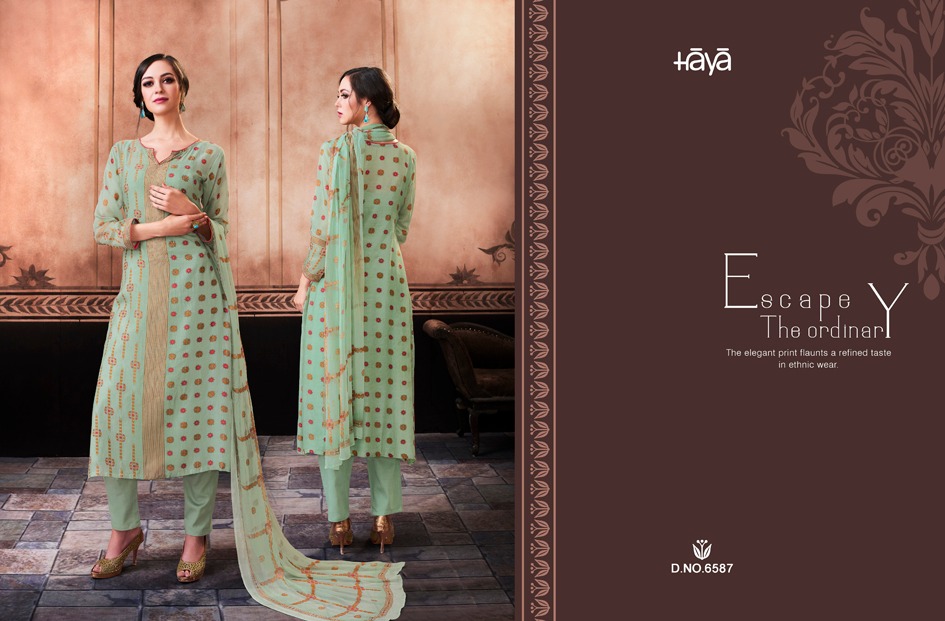 Cultural Ethnic By Haya 6581 To 6591 Series Designer Pakistani Suits Beautiful Stylish Fancy Colorful Festive Collection Party Wear & Occasional Wear Pure Cotton Silk Embroidered Dresses At Wholesale Price