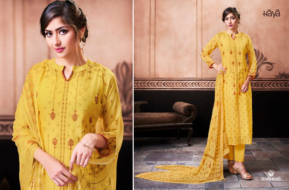 Cultural Ethnic By Haya 6581 To 6591 Series Designer Pakistani Suits Beautiful Stylish Fancy Colorful Festive Collection Party Wear & Occasional Wear Pure Cotton Silk Embroidered Dresses At Wholesale Price