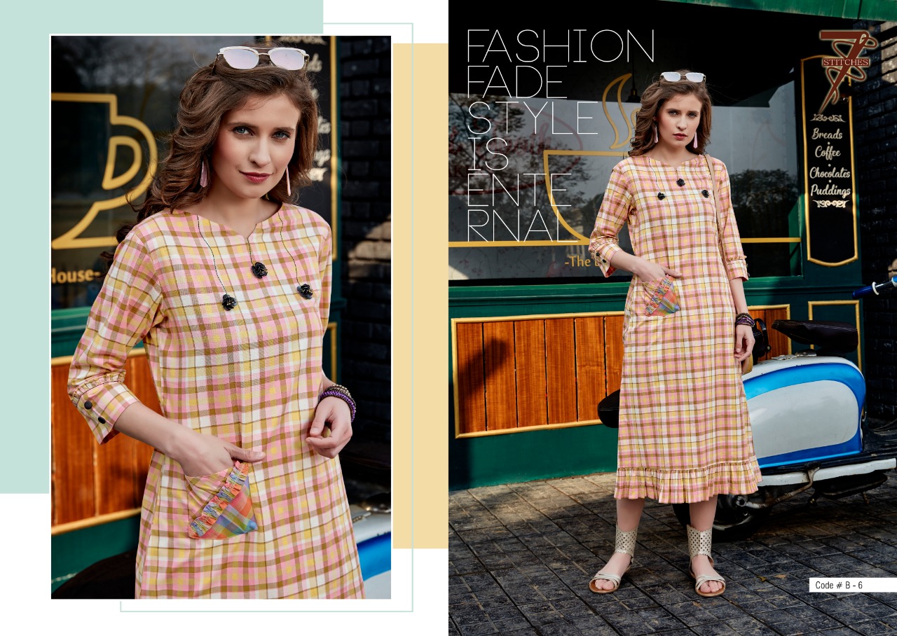Daizy By 7 Stitches 1 To 6 Series Beautiful Colorful Stylish Fancy Casual Wear & Ethnic Wear & Ready To Wear Pure Cotton Weaving Kurtis At Wholesale Price
