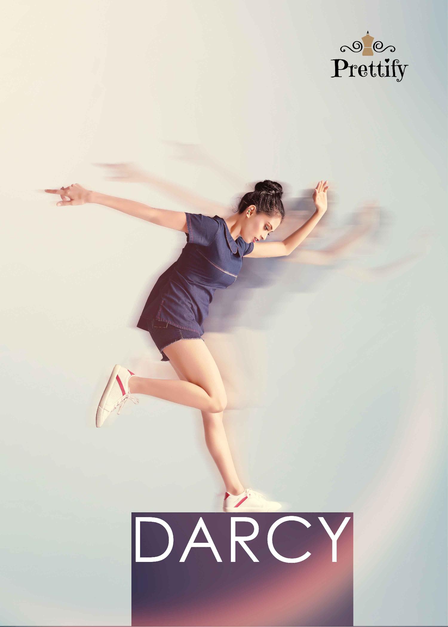 Darcy By Prettify A To F Series Indian Traditional Wear Collection Beautiful Stylish Fancy Colorful Party Wear & Occasional Wear Denim Cotton Printed Kurtis At Wholesale Price