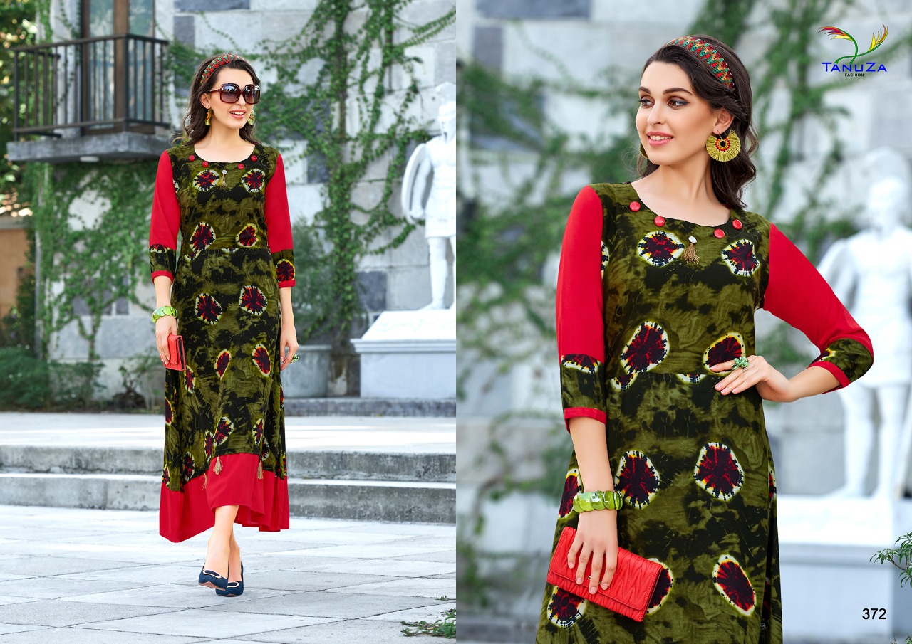 Darcy By Tanuza Fashion 366 To 376 Series Beautiful Colorful Stylish Fancy Casual Wear & Ethnic Wear & Ready To Wear Heavy Rayon Printed Kurtis At Wholesale Price