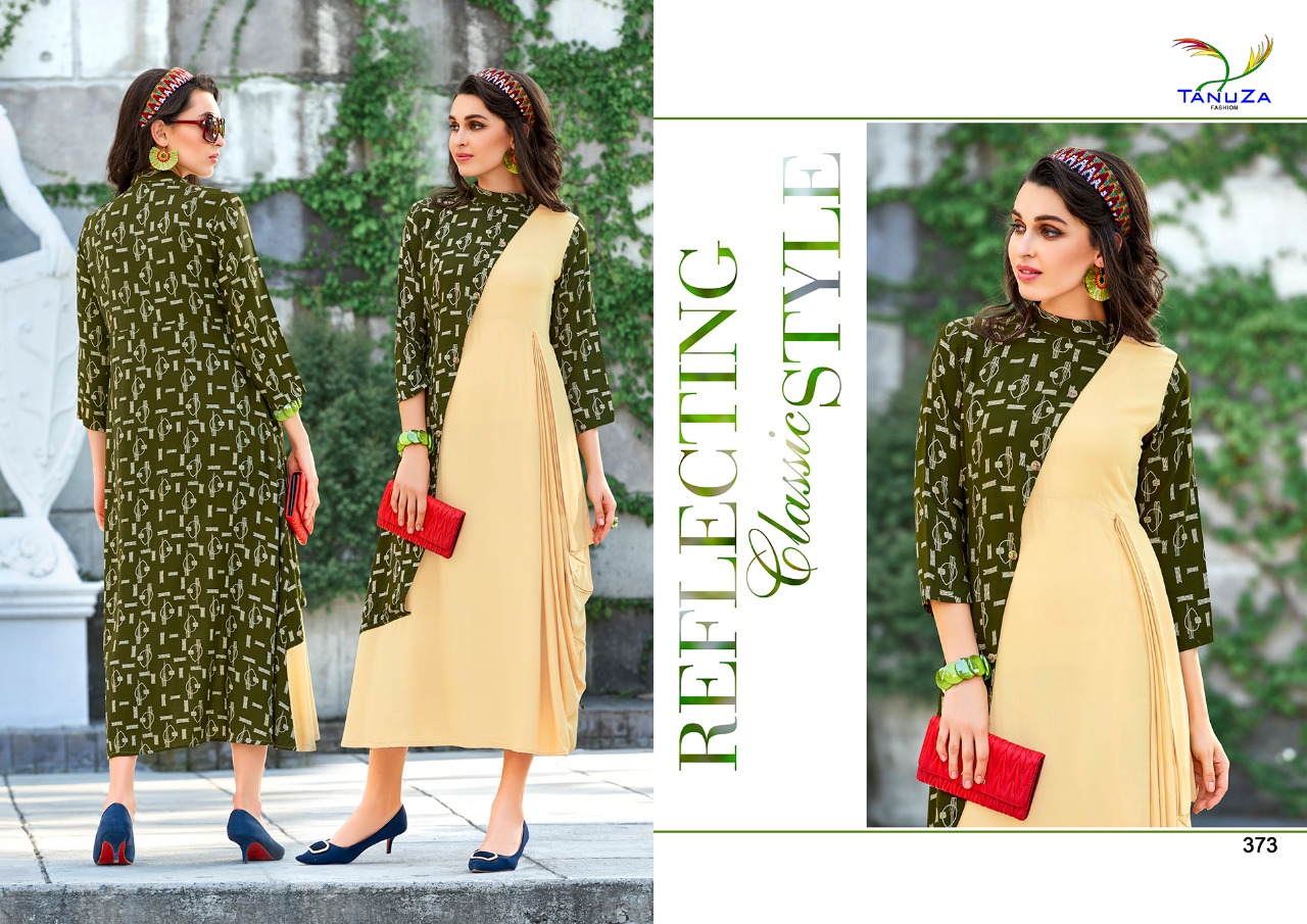 Darcy By Tanuza Fashion 366 To 376 Series Beautiful Colorful Stylish Fancy Casual Wear & Ethnic Wear & Ready To Wear Heavy Rayon Printed Kurtis At Wholesale Price