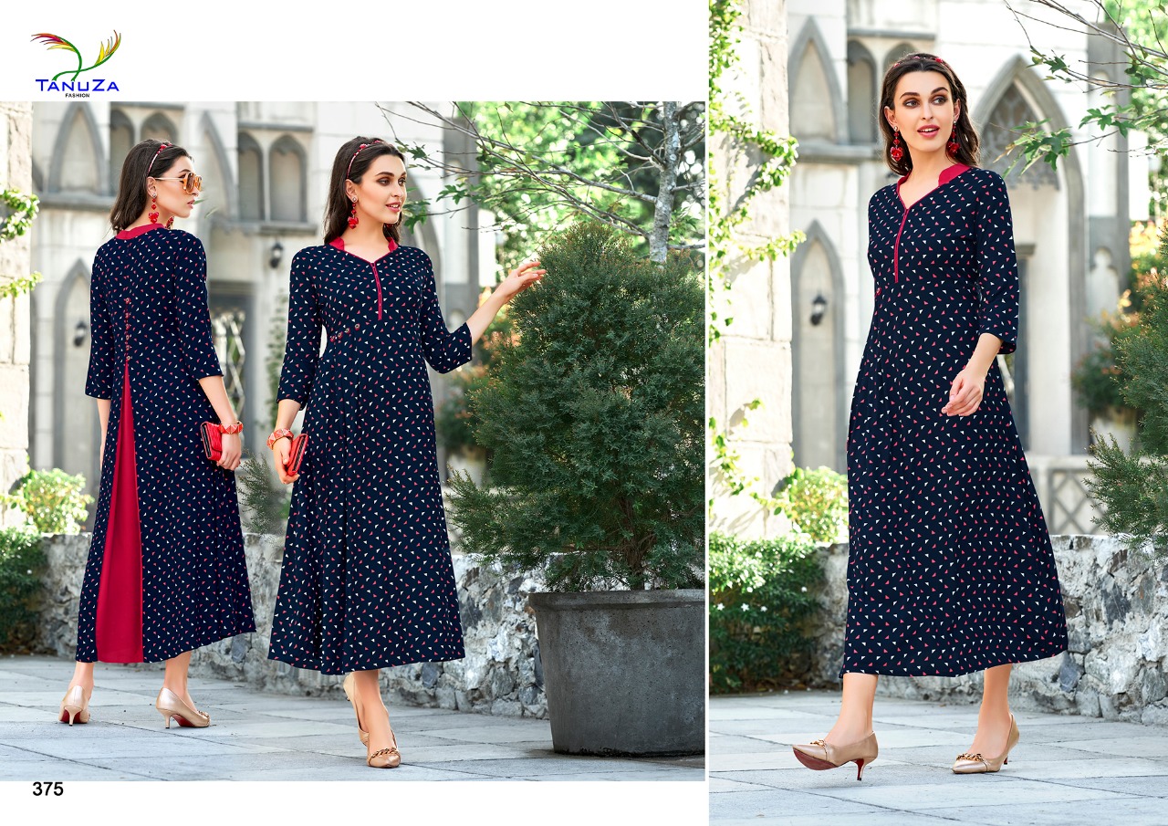 Darcy By Tanuza Fashion 366 To 376 Series Beautiful Colorful Stylish Fancy Casual Wear & Ethnic Wear & Ready To Wear Heavy Rayon Printed Kurtis At Wholesale Price