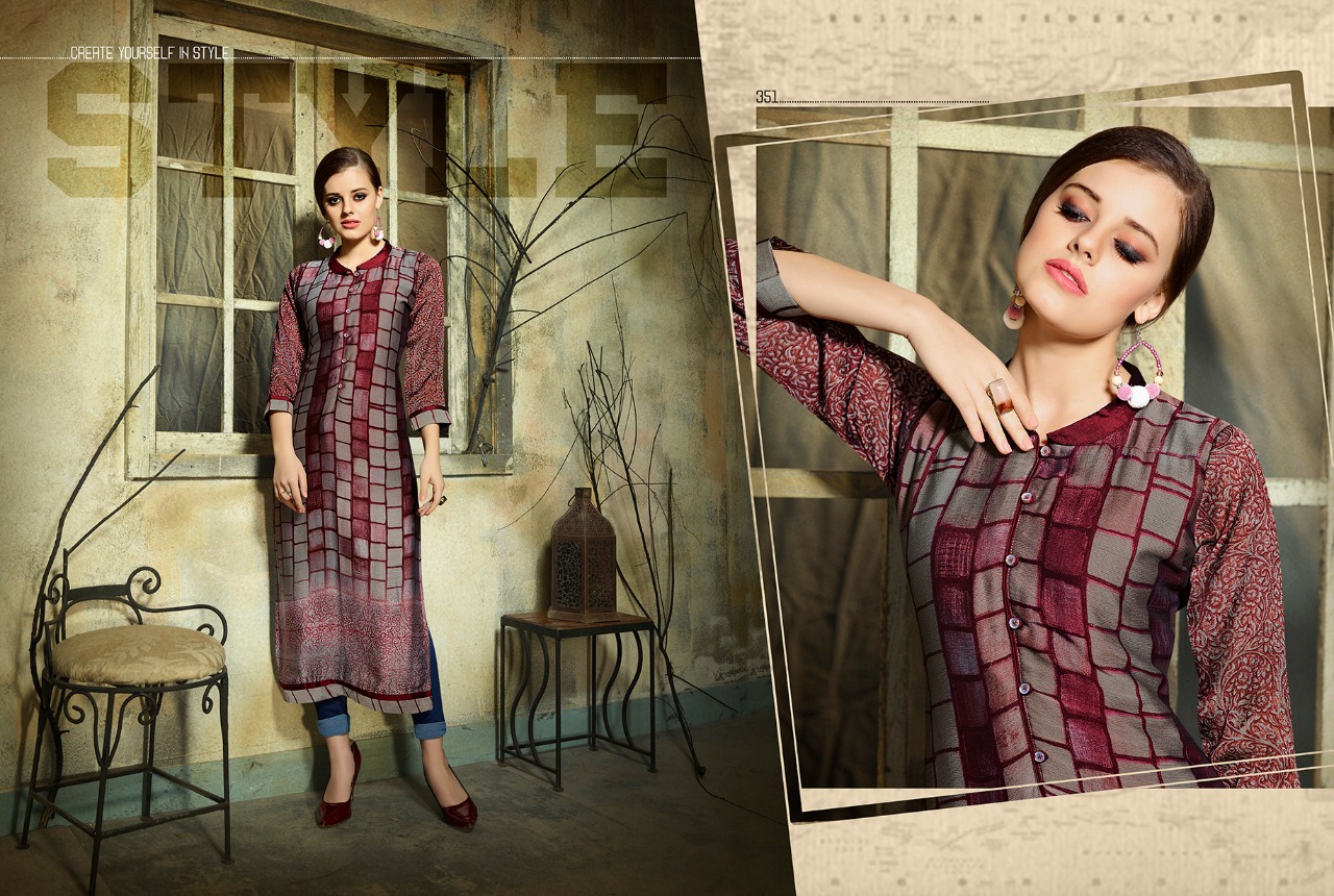 Dark Fantasy Vol-5 By Kajree Fashion 341 To 352 Series Designer Beautiful Stylish Fancy Colorful Party Wear & Ethnic Wear & Ready To Wear Rangoli Georgette Printed Kurtis At Wholesale Price