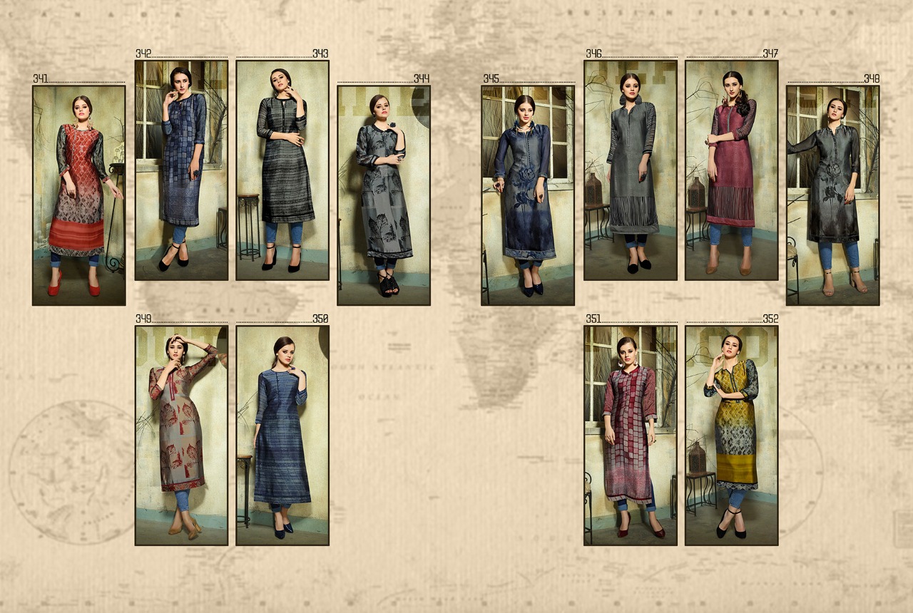 Dark Fantasy Vol-5 By Kajree Fashion 341 To 352 Series Designer Beautiful Stylish Fancy Colorful Party Wear & Ethnic Wear & Ready To Wear Rangoli Georgette Printed Kurtis At Wholesale Price
