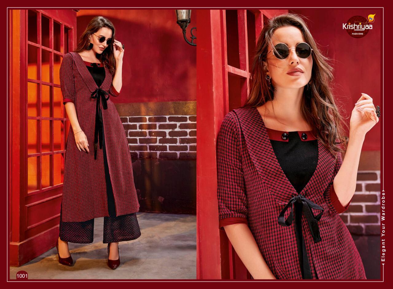 Dazzle Vol-5 By Krishriyaa 1001 To 1005 Series Designer Beautiful Stylish Fancy Colorful Party Wear & Ethnic Wear Dyed Cotton Kurtis With Bottom At Wholesale Price