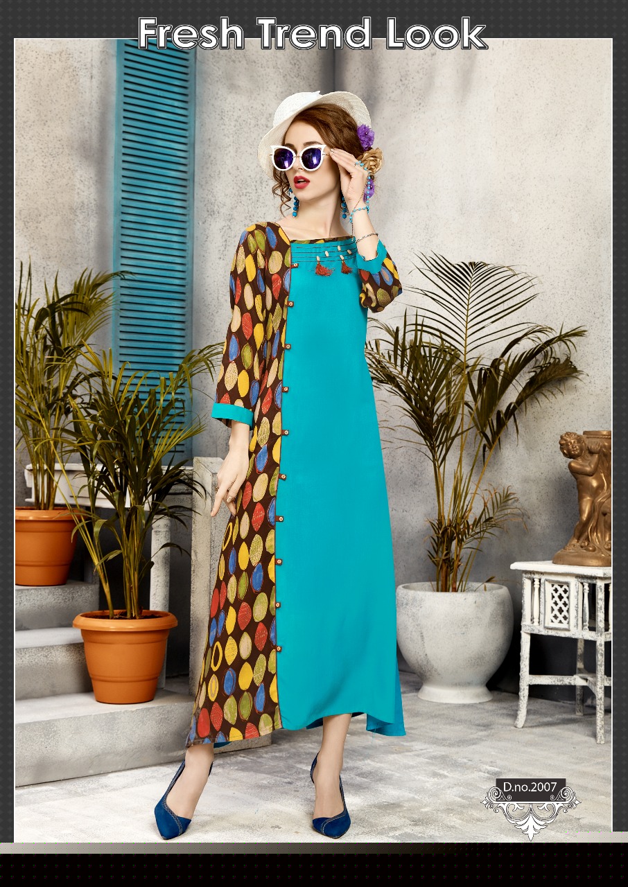 Deep Vol-2 By Lazo 2001 To 2008 Series Beautiful Colorful Stylish Fancy Casual Wear & Ethnic Wear & Ready To Wear Rayon Printed Kurtis At Wholesale Price