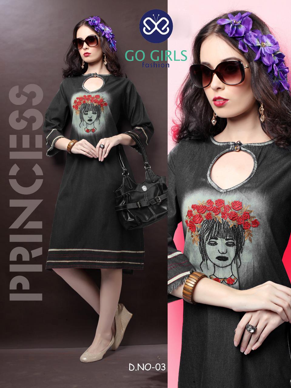 Denim Girl By Go Girls Fashion 01 To 06 Series Beautiful Colorful Stylish Fancy Casual Wear & Ethnic Wear & Ready To Wear Denim Kurtis At Wholesale Price