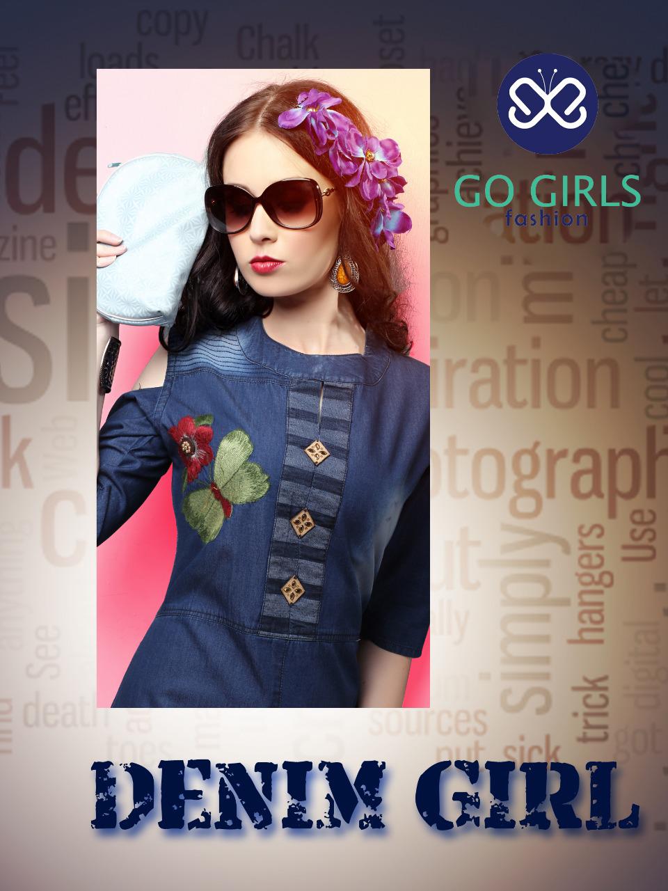 Denim Girl By Go Girls Fashion 01 To 06 Series Beautiful Colorful Stylish Fancy Casual Wear & Ethnic Wear & Ready To Wear Denim Kurtis At Wholesale Price