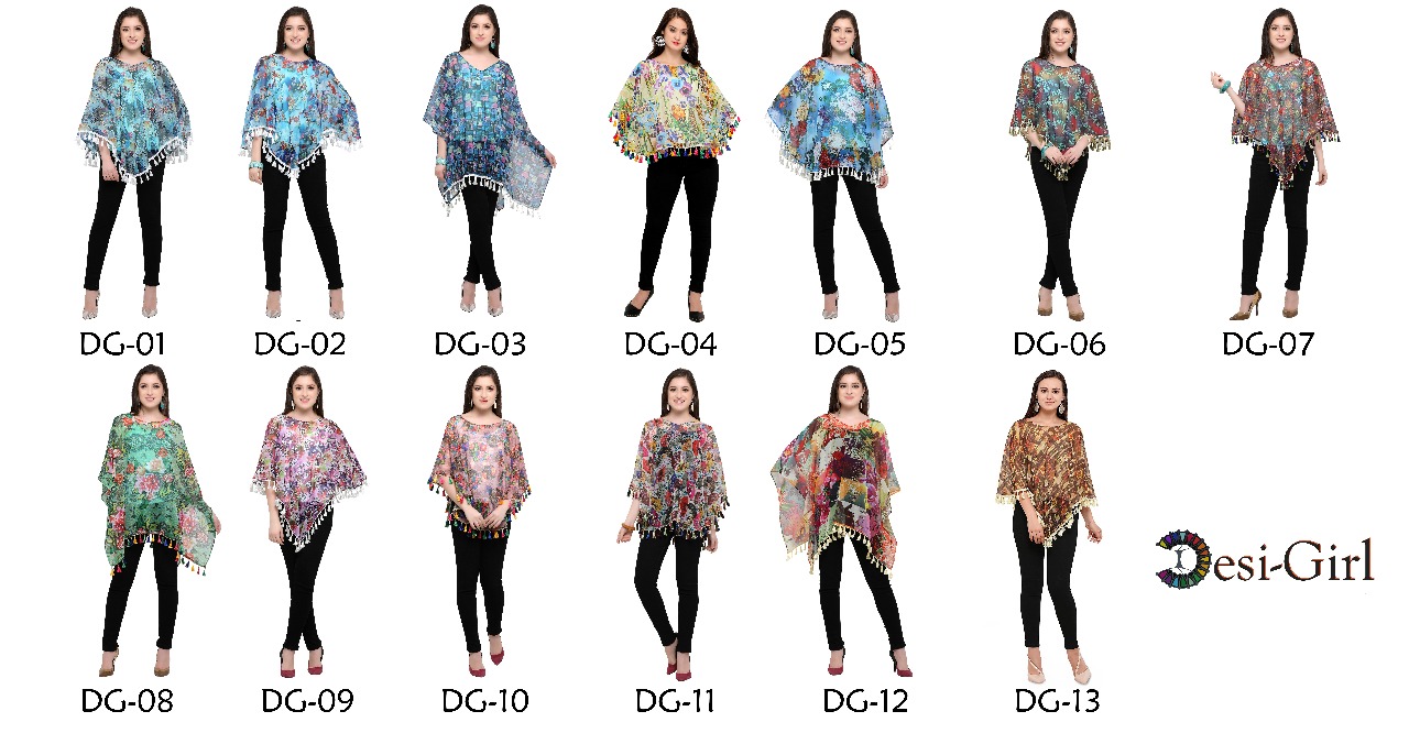 Desi Girl By Chakudee 01 To 13 Series Beautiful Stylish Fancy Colorful Casual Wear & Ethnic Wear Georgette Digital Printed Ponchos At Wholesale Price