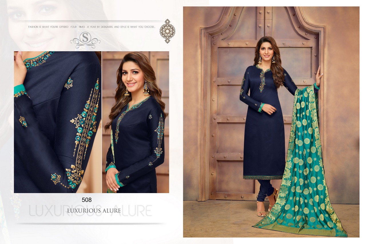 Desi Queen By Smaira Fashion 504 To 512 Series Designer Suits Beautiful Stylish Fancy Colorful Party Wear & Ethnic Wear Pure Cotton Silk With Work Dresses At Wholesale Price