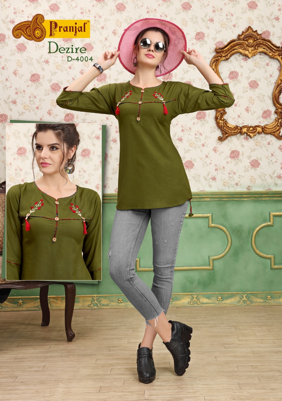 Dezire Vol-4 By Pranjal Creation 4001 To 4009 Series Beautiful Colorful Stylish Fancy Casual Wear & Ethnic Wear & Ready To Wear Heavy Rayon Kurtis At Wholesale Price