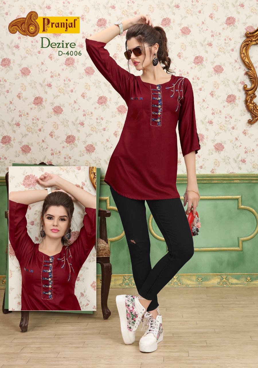 Dezire Vol-4 By Pranjal Creation 4001 To 4009 Series Beautiful Colorful Stylish Fancy Casual Wear & Ethnic Wear & Ready To Wear Heavy Rayon Kurtis At Wholesale Price