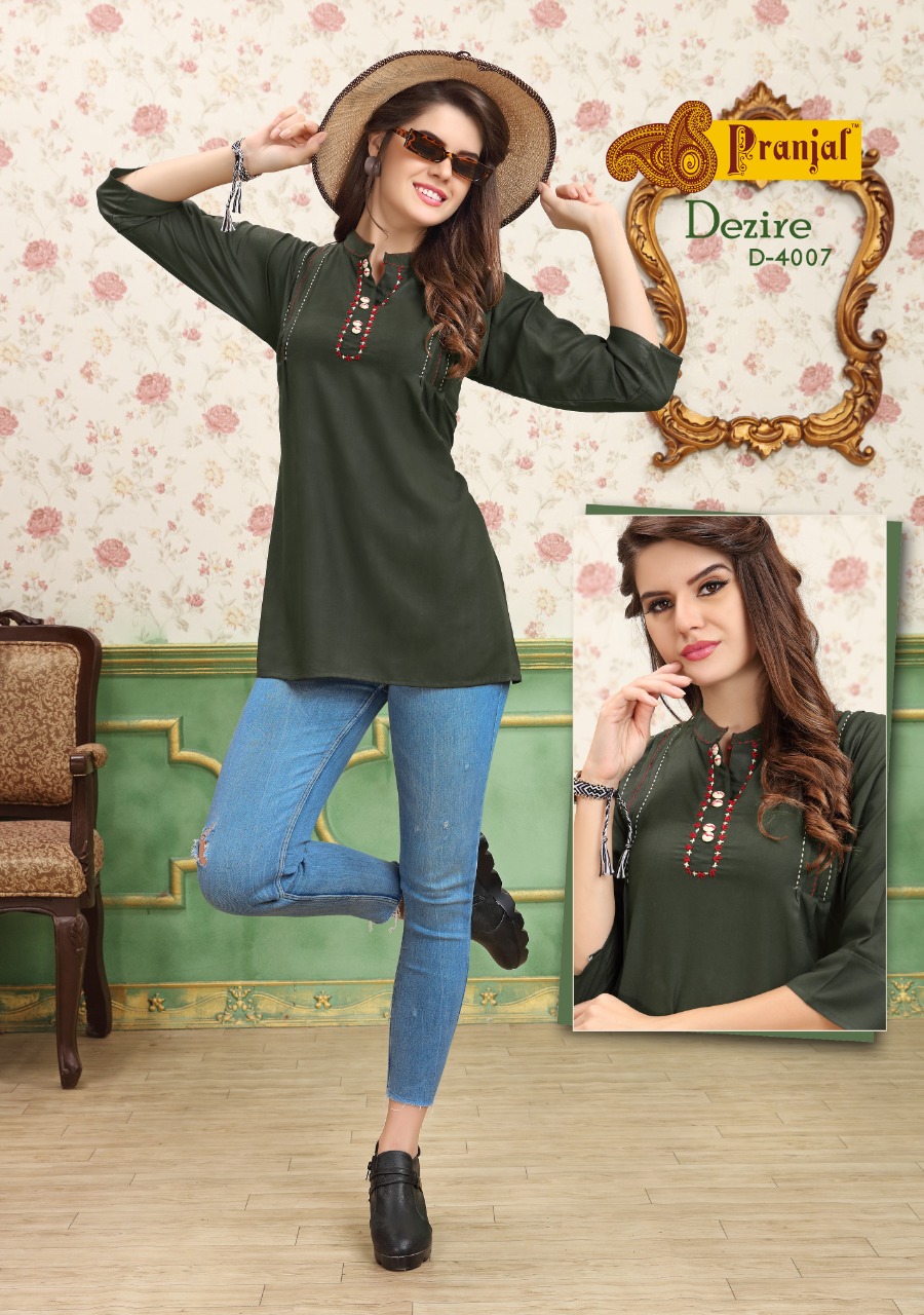 Dezire Vol-4 By Pranjal Creation 4001 To 4009 Series Beautiful Colorful Stylish Fancy Casual Wear & Ethnic Wear & Ready To Wear Heavy Rayon Kurtis At Wholesale Price