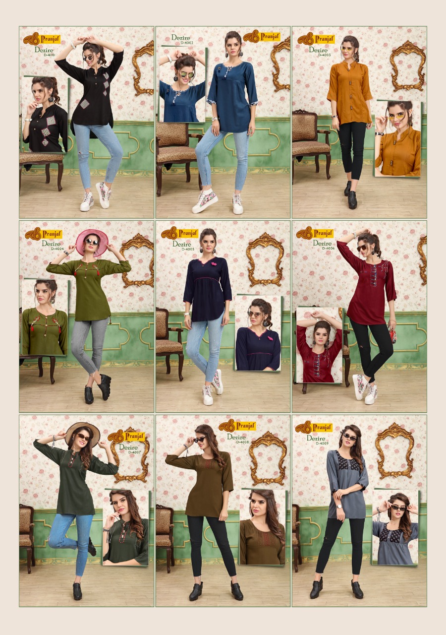 Dezire Vol-4 By Pranjal Creation 4001 To 4009 Series Beautiful Colorful Stylish Fancy Casual Wear & Ethnic Wear & Ready To Wear Heavy Rayon Kurtis At Wholesale Price