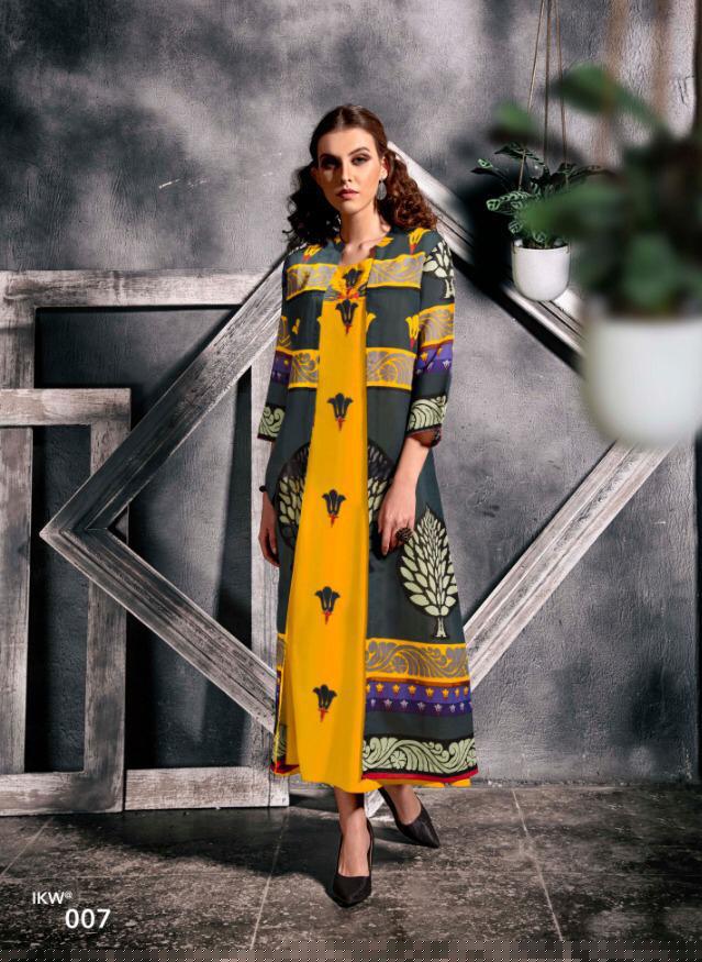 Desire Vol-1 By Ikw 1001 To 1008 Series Beautiful Colorful Stylish Fancy Casual Wear & Ethnic Wear & Ready To Wear Premium Cotton Kurtis At Wholesale Price